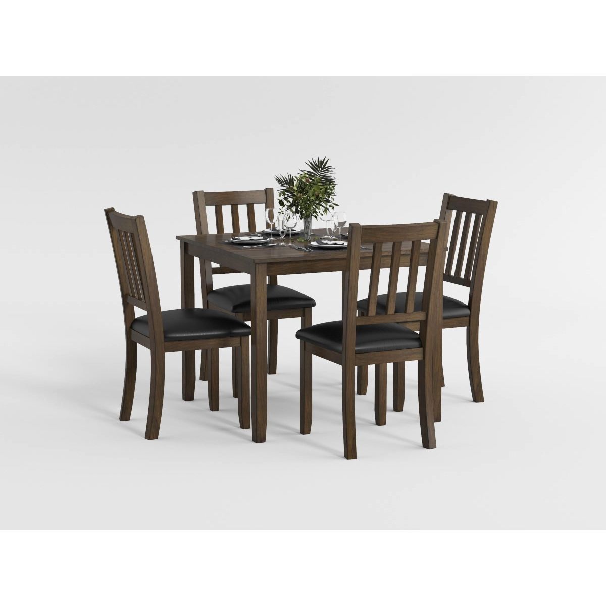 Faust - 5 Piece Pack Dinette Set - Dark Brown