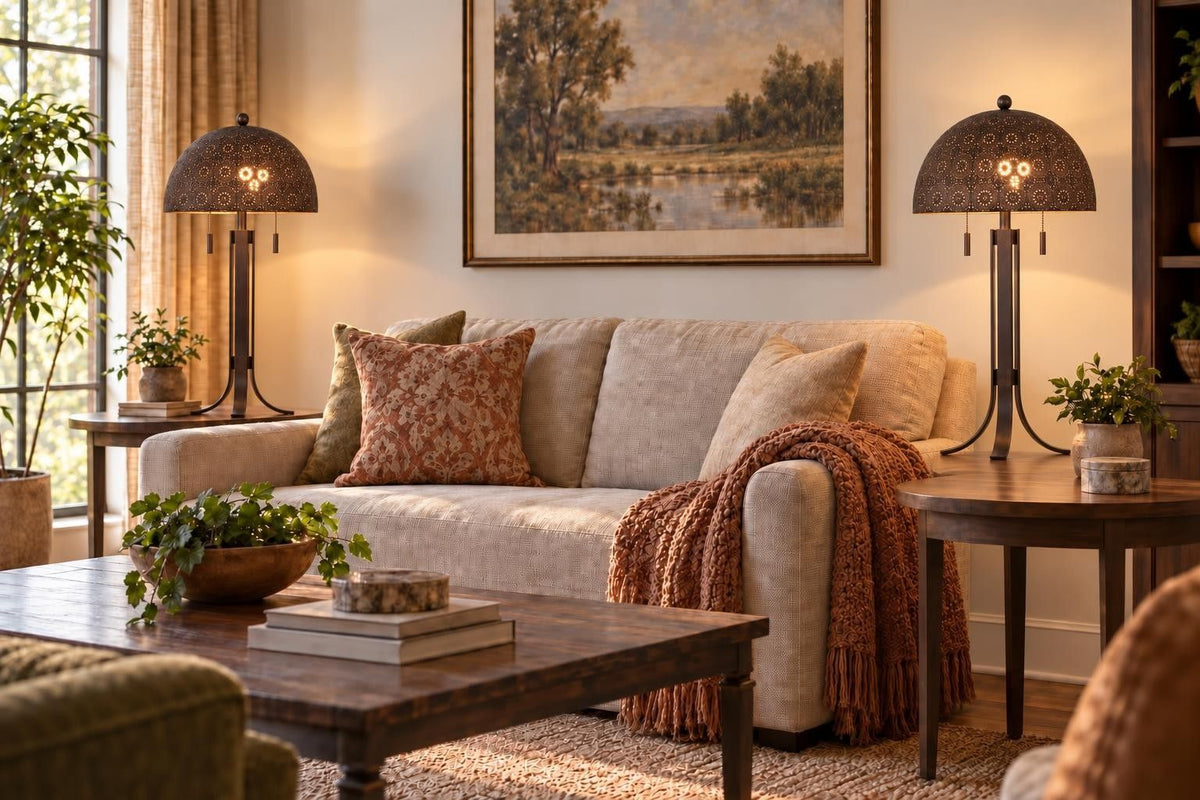 Bronze Tapestry - 28 X 14 - Metal Table Lamp (Set of 2) - Antique Bronze