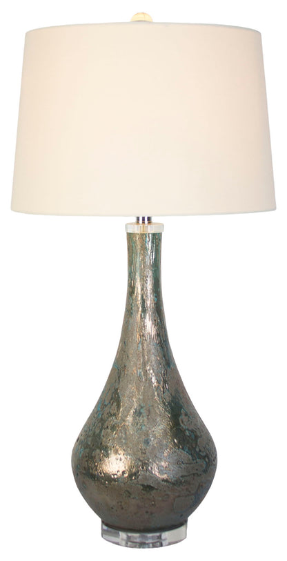 Lagoon Luster - 32 X 16 - Art Glass Table Lamp (Set of 2) - Mottled Teal