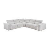 Phoebe - 5-Piece Modular Power Reclining Sectional With Power Headrests - Gray