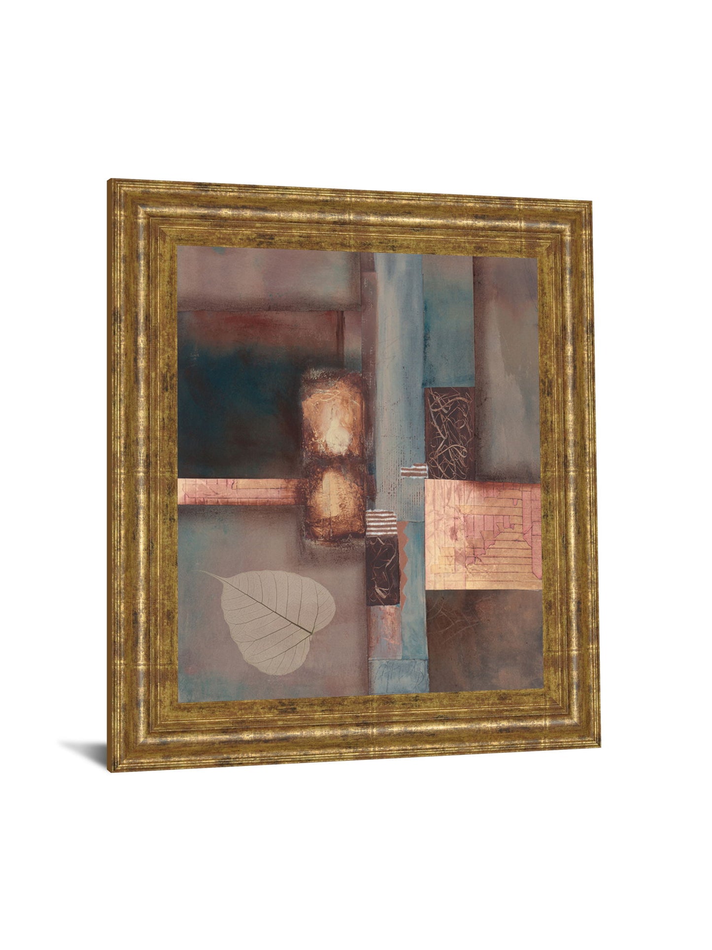 Fall I With Leaf By Laurie Fields - Framed Print Wall Art - Light Brown