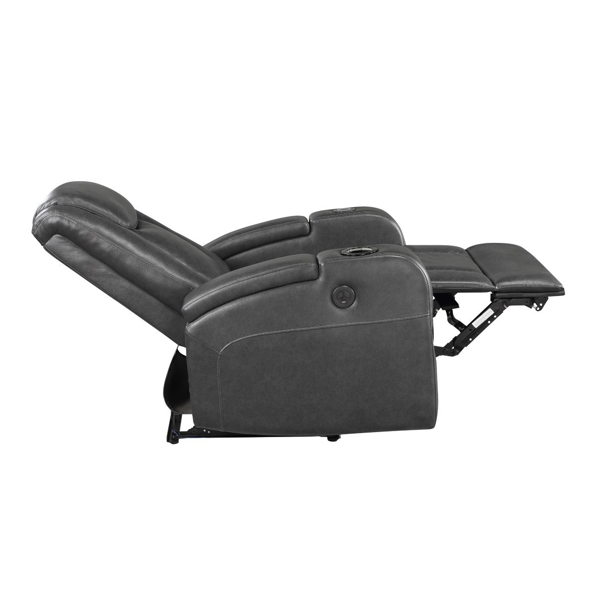 Turbo - Power Reclining Chair With Wireless Charger - Gray