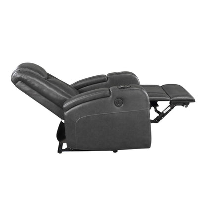 Turbo - Power Reclining Chair With Wireless Charger - Gray