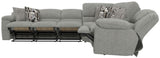 Quinn - 3 Piece Reclining Sectional With 4 Reclining Seats, Storage Arms, Storage Console With Lights, And Drop Down Table - Nature