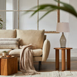 "Serene Stone" Ceramic Table Lamp (Set of 2) - Natural Finishes/Matte Black