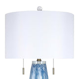 "Azure Display" Art Glass Table Lamp (Set of 2) - Blue Art Glass / Clear Crystal / Soft Gold
