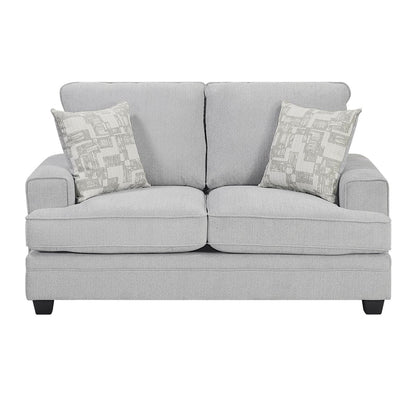 Sarah - Sofa & Loveseat - Pearl Silver