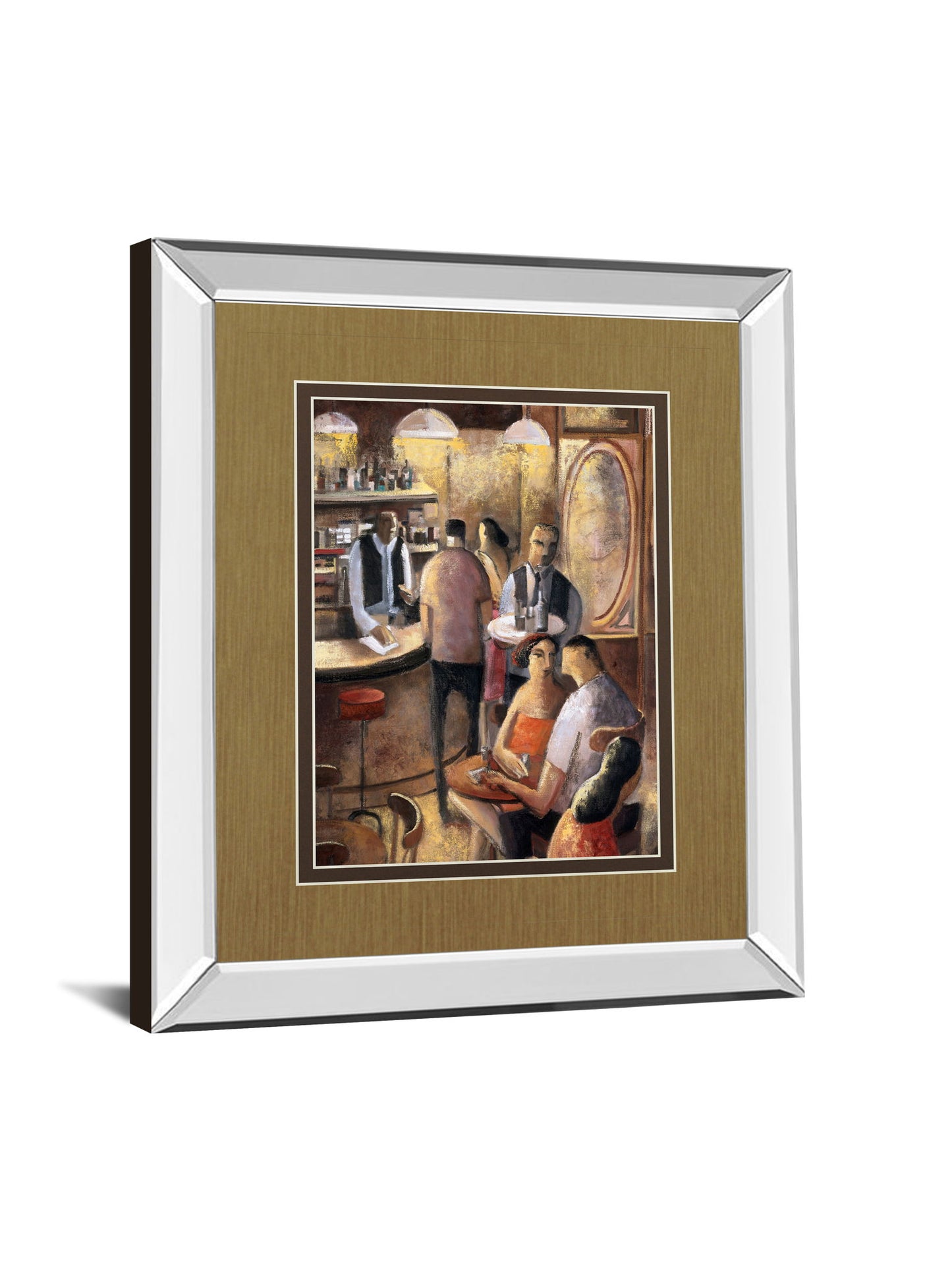 Entre Copas By Didier Lourenco - Mirror Framed Print Wall Art - Light Brown