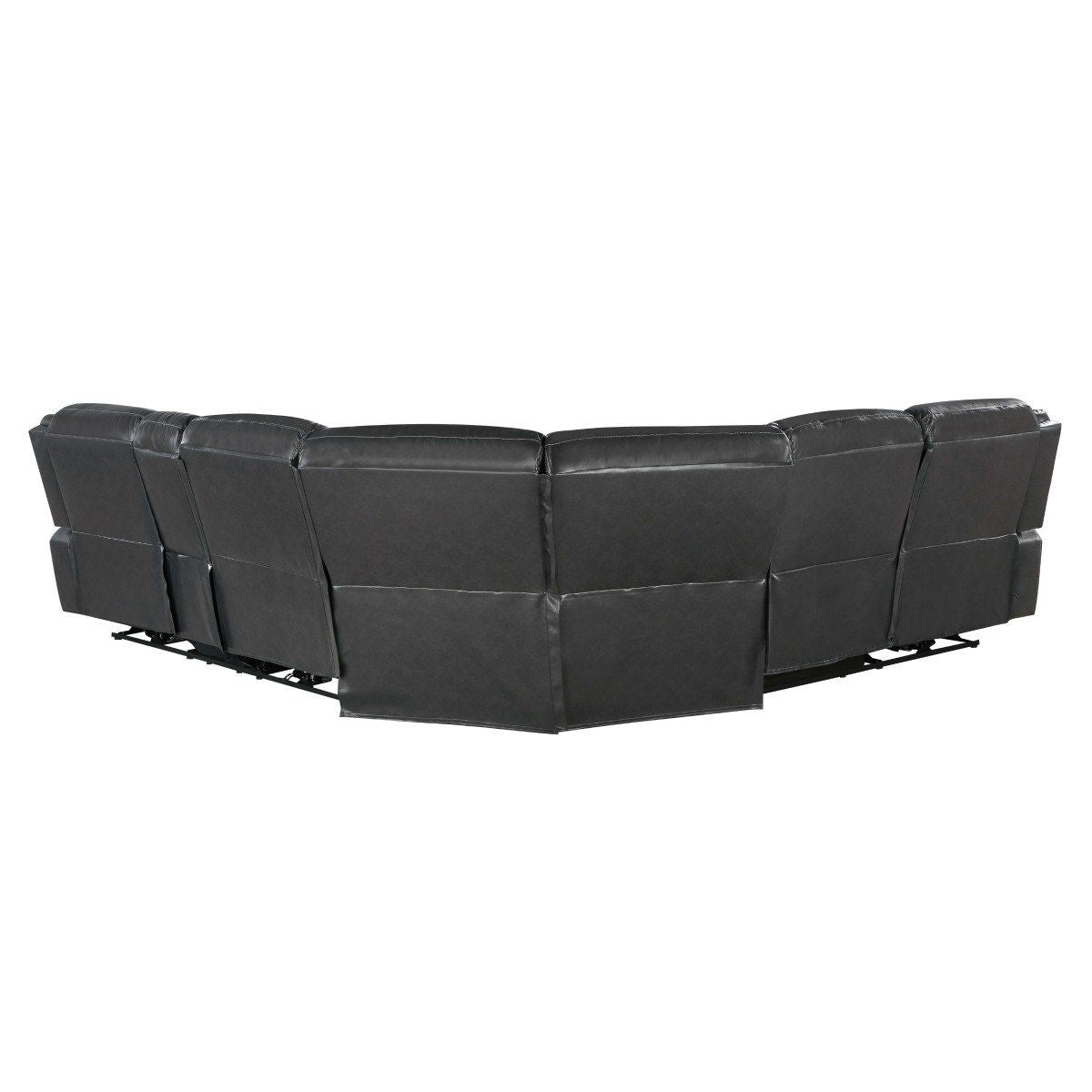 Fargo - (3) 3 Piece Power Reclining Sectional With Right Console - Dark Gray