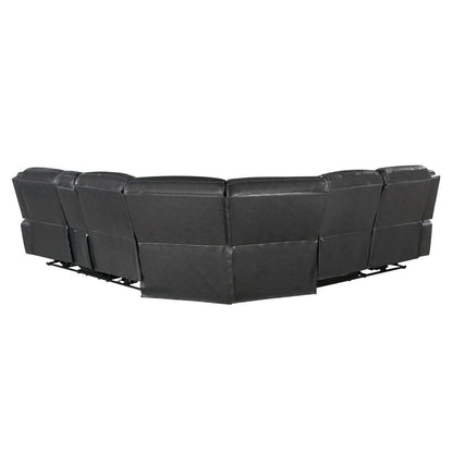 Fargo - (3) 3 Piece Power Reclining Sectional With Right Console - Dark Gray