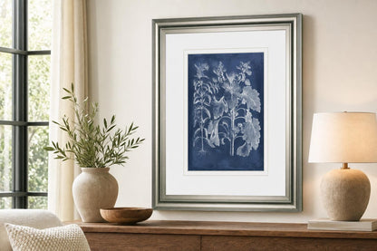 34x40 Besler Leaves in Indigo I By Vision Studio - Blue