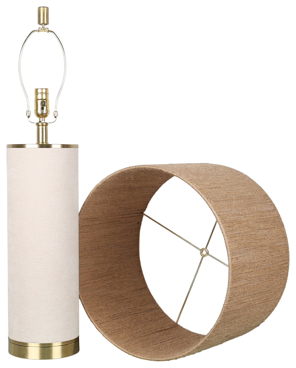 Linen Haven - 31 X 17 - Textured Linen Table Lamp (Set of 2) - Ivory Textured Linen