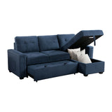 Barbara - Reversible Sectional With Hidden Storage And Pull-Out Bed - Blue