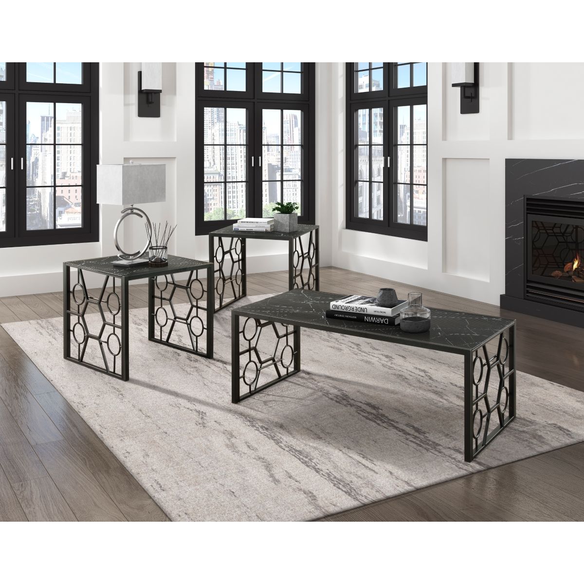 Melody - 3 Piece Pack Occasional Set - Black