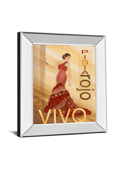 Pista Rojo By Tava Studio Mirror Framed Print Wall Art - Red