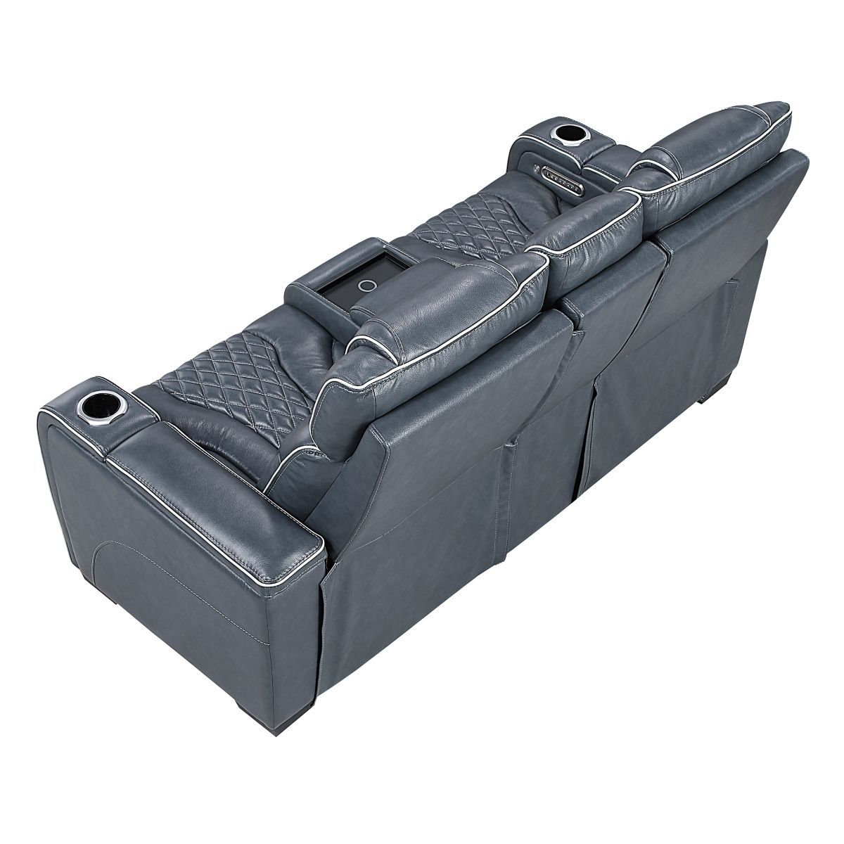 Apex - Power Double Reclining Loveseat With Center Console, Power Headrests, Storage Arms With Cup Holders, Wireless Charger, Air Massage And Heat, LED Lighting And Charging Ports