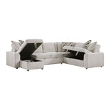 Myrtle - 3 Piece Sectional With Pull-Out Bed And Hidden Storage - Beige
