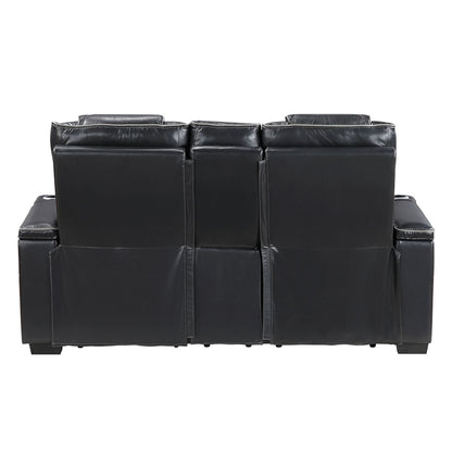 Apex - Power Double Reclining Loveseat With Center Console, Power Headrests, Storage Arms With Cup Holders, Wireless Charger, Air Massage And Heat, LED Lighting And Charging Ports