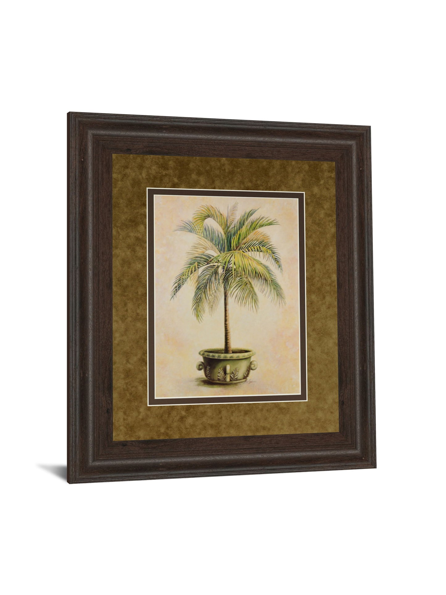 Potted Palm Il - Framed Print Wall Art - Light Brown