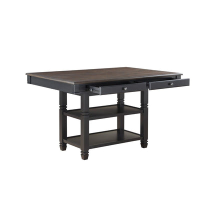 Baywater - Counter Height Table - Black / Dark Brown