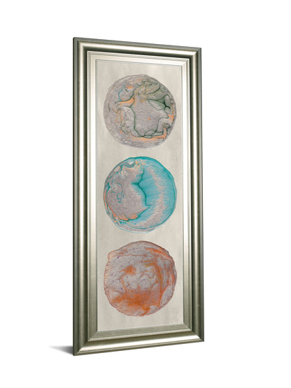 Planet Trio Il By Alicia Ludwig - Framed Print Wall Art - Beige