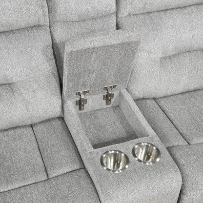 Lyndon - Double Reclining Loveseat With Center Console - Gray