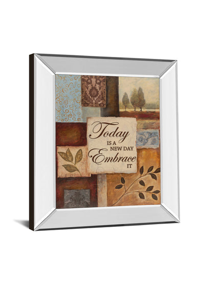 New Day By Dee Dee - Mirror Framed Print Wall Art - Light Brown