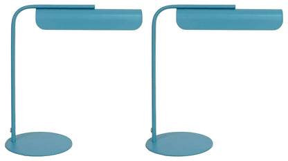 Poet'S Curve II - 14 X 14 - Metal Accent Lamp (Set of 2) - Powder Blue