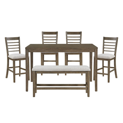 Emilia - 6 Piece Pack Counter Height Set - Brown