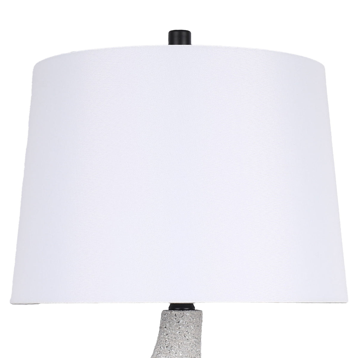 Sculpted Waves Resin & Metal Table Lamp (Set of 2) - White Stone / Matte Black