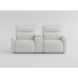 Salida - Power Double Reclining Loveseat With Center Console And Power Headrests - White