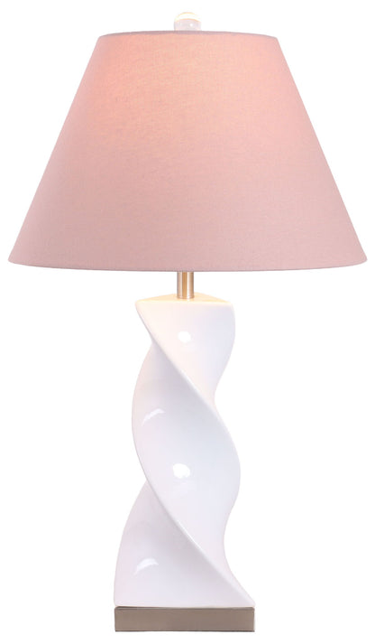 Blush Pirouette - 26 X 15 - Ceramic Table Lamp (Set of 2) - Glossy White