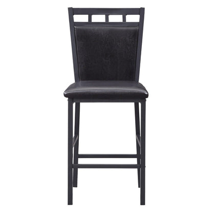 Olney - 5 Piece Counter Height Set With Faux Marble Top - Black / Dark Brown