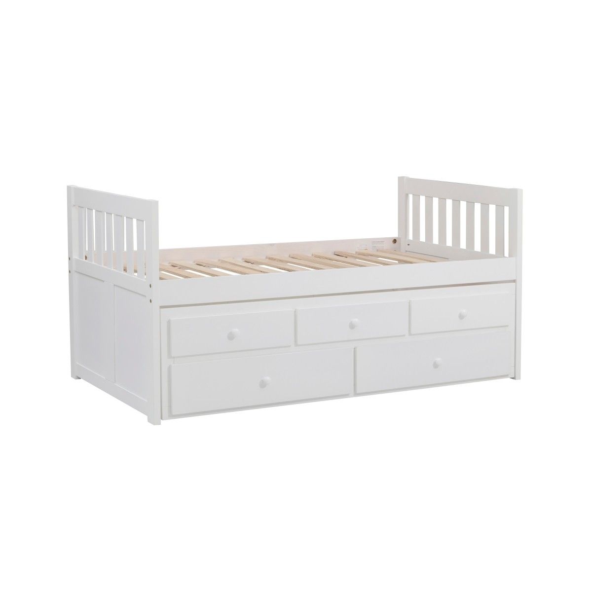 Galen - Twin/Twin Trundle Bed - White