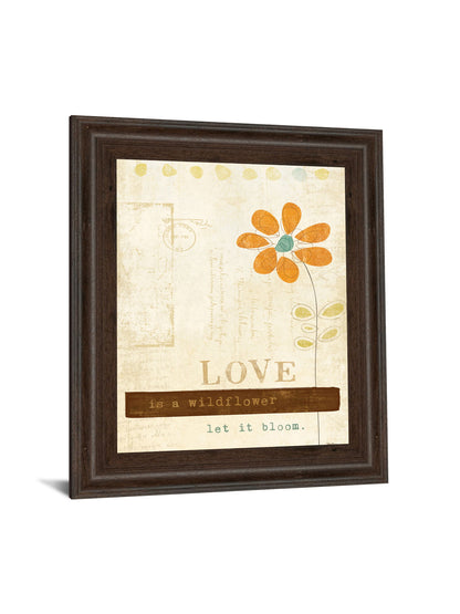 Let Love Bloom By Mollie B - Framed Print Wall Art - Beige