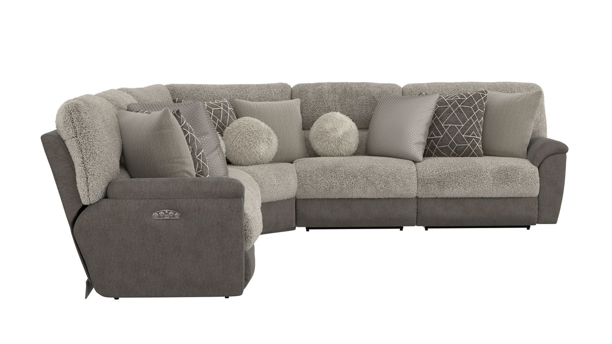 Rendezvous - 5 Piece Modular Sectional With 3 Reclining Seats - Umber