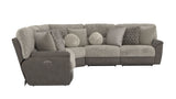 Rendezvous - 5 Piece Modular Sectional With 3 Reclining Seats - Umber
