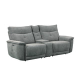 Tesoro - 3 Piece Power Double Reclining Loveseat - Dark Gray