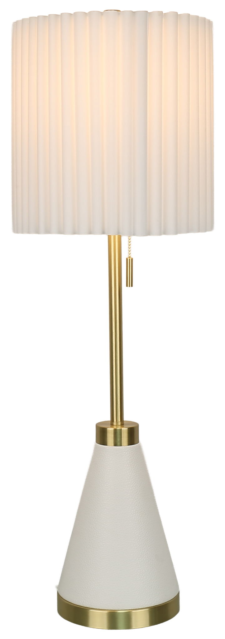 Gilded Cadence - 32 X 11 - Metal Buffet Lamp (Set of 2) - Textured White Pu Leather, Soft Gold