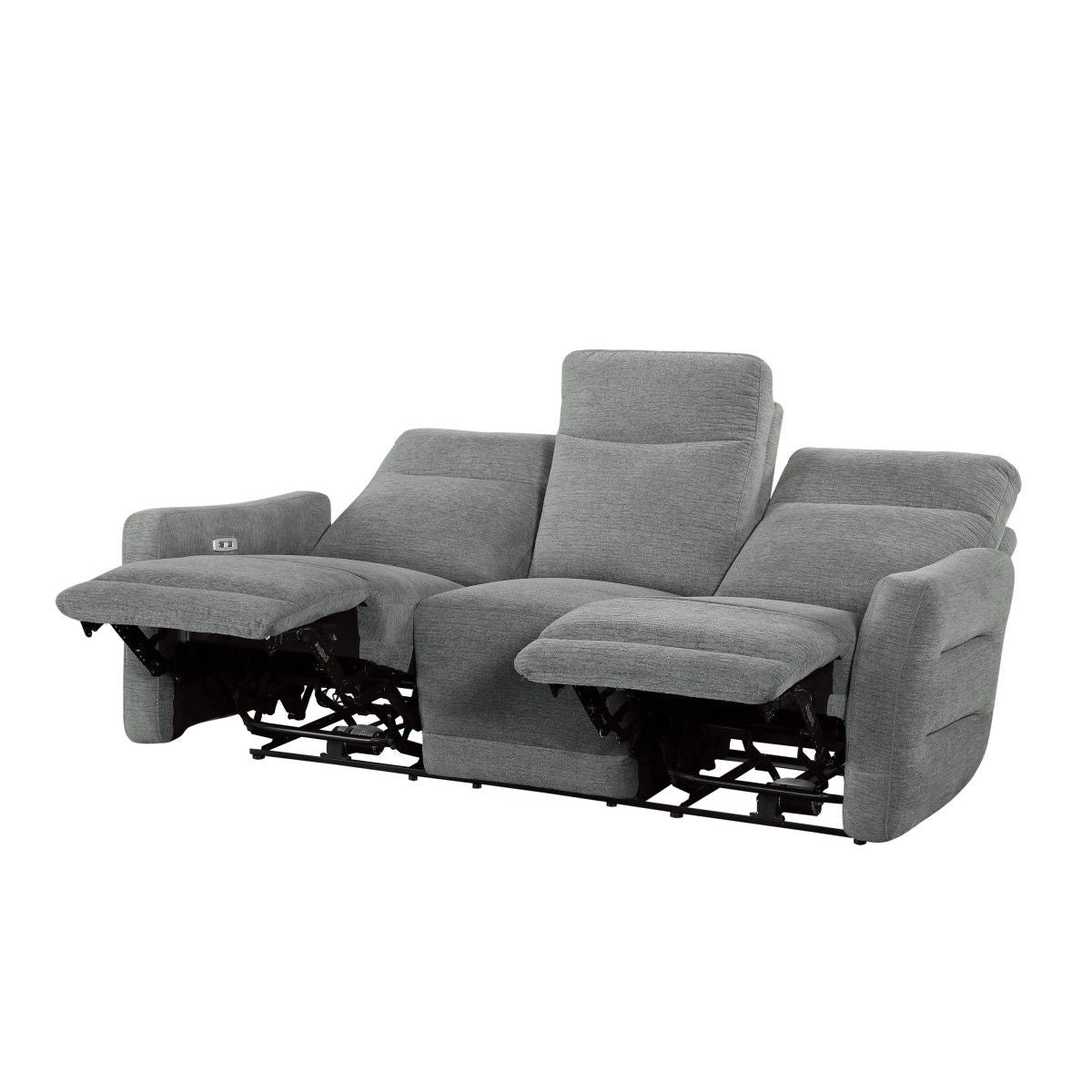 Edition - Power Double Lay Flat Reclining Sofa With Power Headrests And USB Ports - Dove Gray