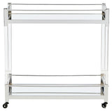 Chaseton - Bar Cart - Clear / Silver Finish