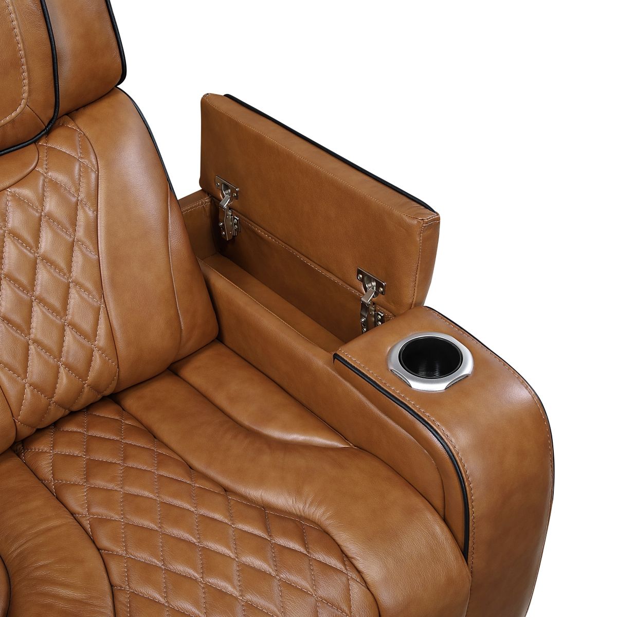 Apex - Power Double Reclining Loveseat With Center Console, Power Headrests, Storage Arms With Cup Holders, Wireless Charger, Air Massage And Heat, LED Lighting And Charging Ports