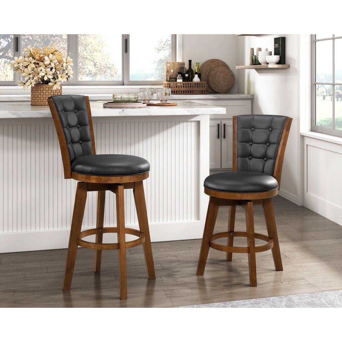 Medford - Swivel Pub Height Chair (Set of 2) - Black