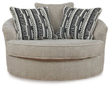 Calnita - Oversized Swivel Accent Chair - Sisal