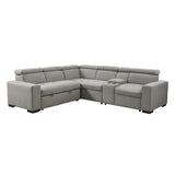 Farrah - 3 Piece Sectional With Adjustable Headrests - Light Gray