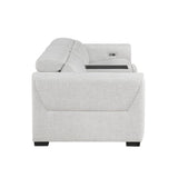 McPherson - Power Double Reclining Loveseat With Center Console And Power Headrests, Charging Ports - Cloud