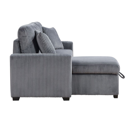 Rhett - 3 Piece Reversible Sectional With Pull-Out Bed And Hidden Storage
