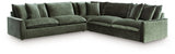 Carriage View - 3-Piece Sectional - Jade