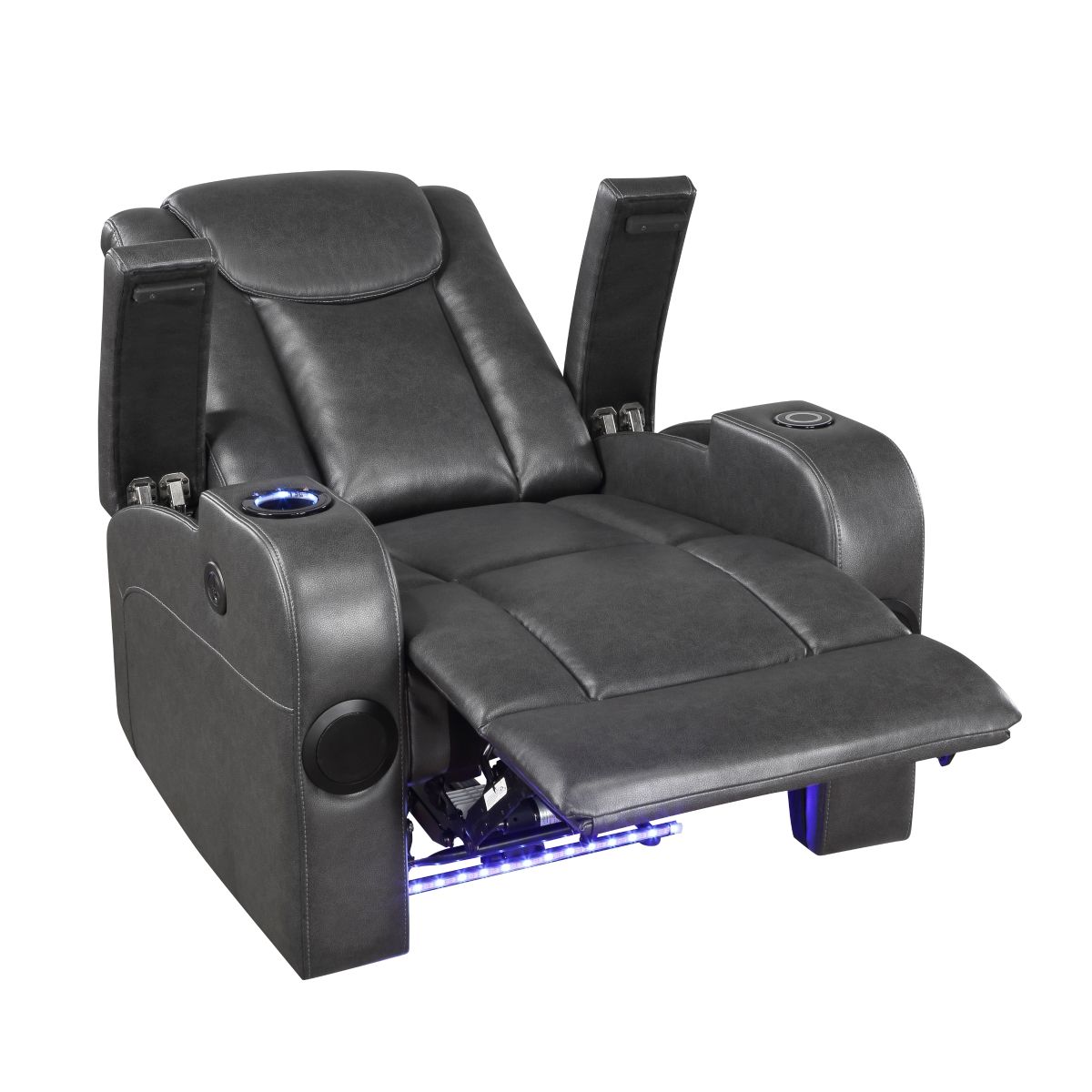 Turbo - Power Reclining Chair With Wireless Charger - Gray