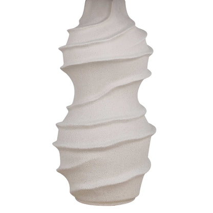 "Serenity Waves" Ceramic Table Lamp - Off White